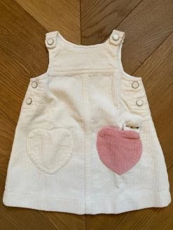 Robe Catimini Ecrue En Velours Imprimé Cœur 12 Mois