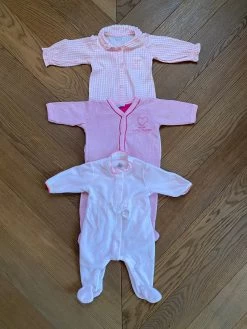 Lot De 3 Dors-bien Petit Bateau Rose 1 Mois