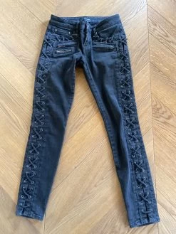 Jean The Kooples Noir à Lacets -Femmes Boutique IMG 6325