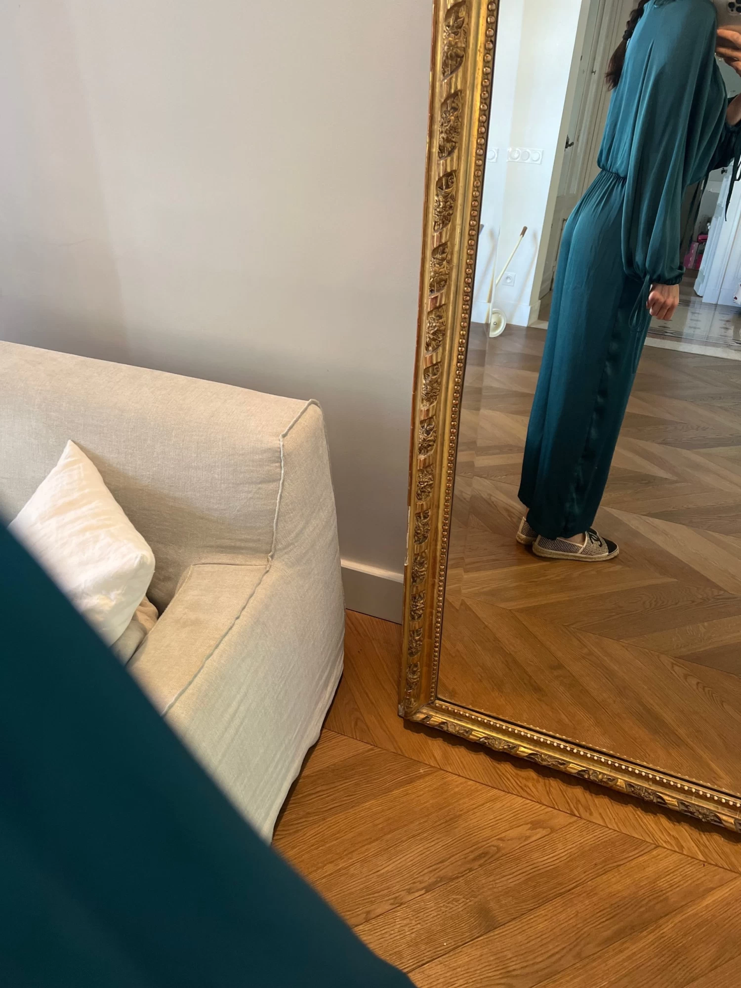 Ariane Brodier Combinaison Pantalon Zara Satinée Verte 4 Ariane Brodier Combinaison Pantalon Zara Satinée Verte – Image 2