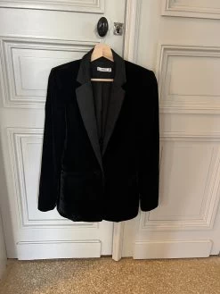Blazer Mango En Velours Noir
