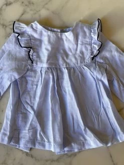 Blouse Bleu Ciel Froufrous 12 Mois