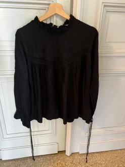 Blouse Mango Black Neuve Col Montant