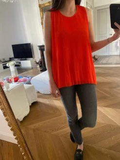 Blouse Rouge Plissée Rouge