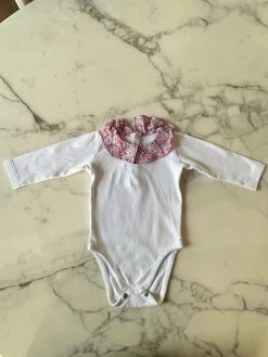 Body Blanc Avec Col Fleuri Jacadi 6 Mois
