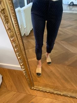Charlotte Pirroni Pantalon Bleu Marine Zara à Petits Motifs -Femmes Boutique charlotte pirroni pantalon bleu marine zara a petits motifs 4