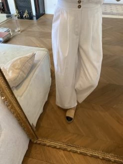 Charlotte Pirroni Pantalon Shein Premium Neuf Blanc évasé