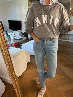 Charlotte Pirroni Sweat Gris Clair Pink