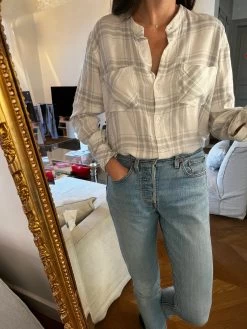 Chemise Rails à Carreaux Gris Clair