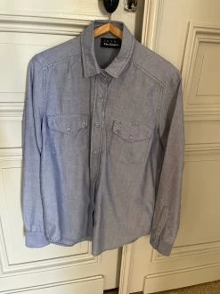 Chemise The Kooples Sport En Coton Bleue Avec Poches Effet Déchiré -Femmes Boutique chemise the kooples sport en coton bleue avec poches effet dechire 6