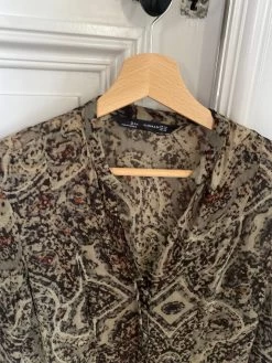 Chemise Zara Fluide Kaki Et Noire -Femmes Boutique chemise zara fluide kaki et noire 5