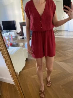 Combishort Des Petits Hauts Rouge à Pois