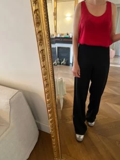 Débardeur Américan Vintage En Soie Bordeaux