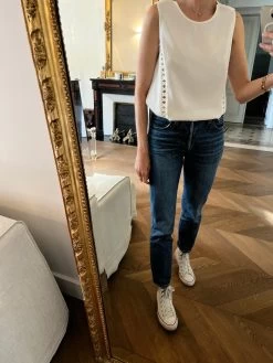 Débardeur Blanc Claudie Pierlot Côtés Ajourés