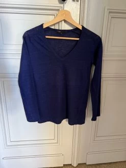 Haut En Lin Maje Bleu Marine