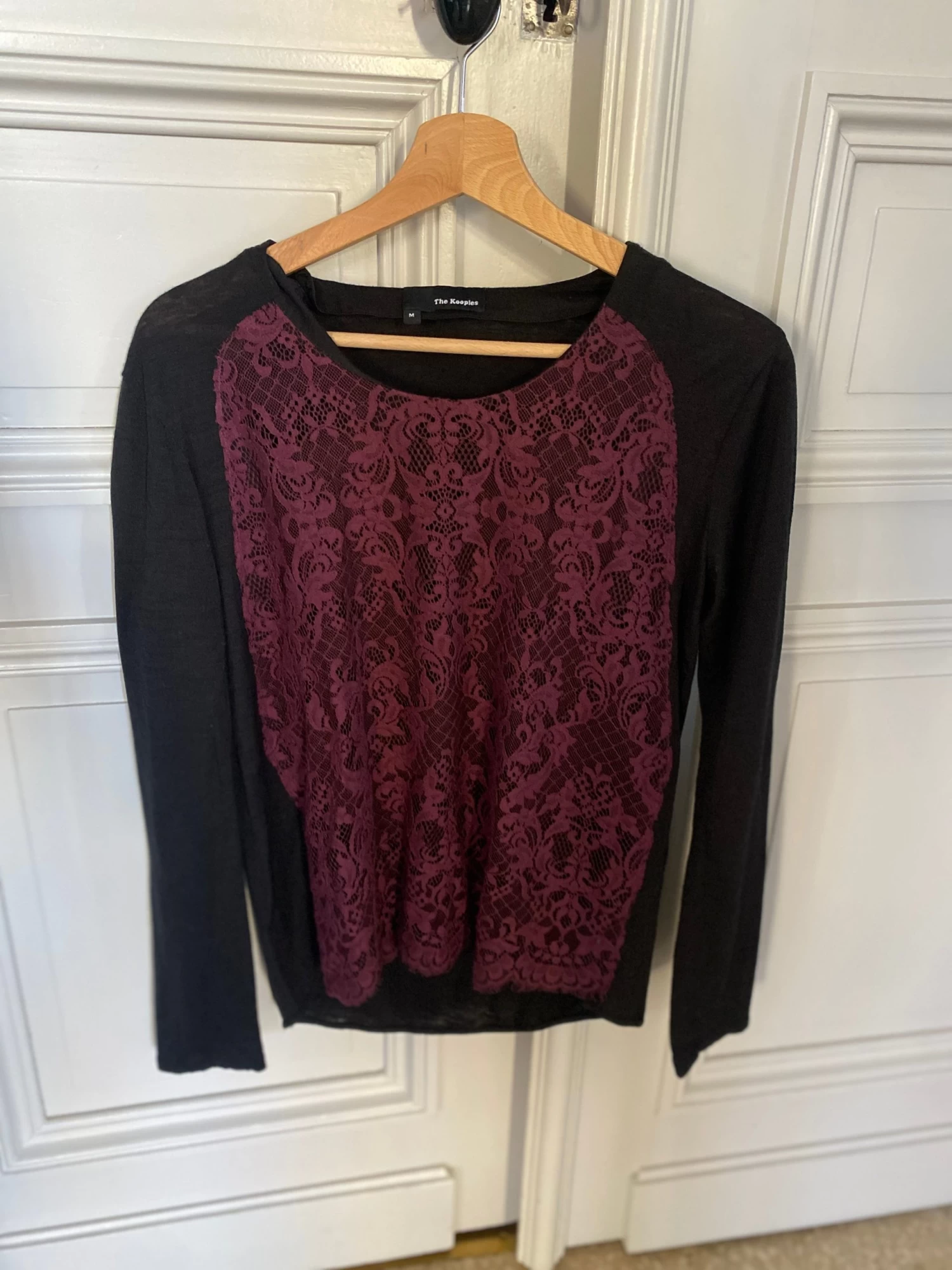 Haut The Kooples En Dentelle Violet Et Noir 3 Haut The Kooples En Dentelle Violet Et Noir