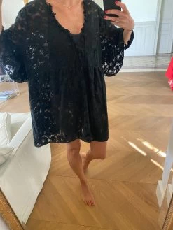 Lisa Robe Tunique En Dentelle Noire
