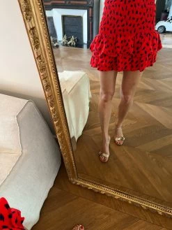 Jupe Maje Rouge Avec Motifs