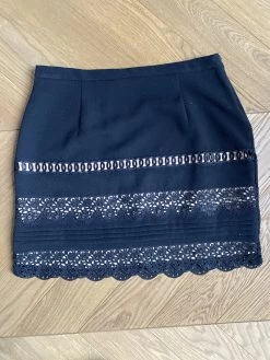 Jupe Sandro Noire Ajourée Rose Poudré -Femmes Boutique jupe sandro noire ajouree rose poudre 6