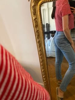 Marine Lorphelin Crop Top Guess Rayé Rouge Et Blanc -Femmes Boutique marine lorphelin crop top guess raye rouge et blanc 4