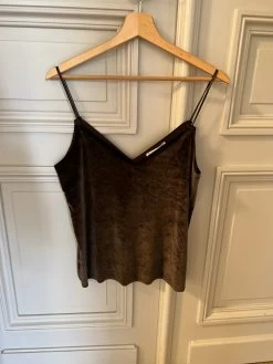 Marine Lorphelin Débardeur En Velours Marron Pull And Bear