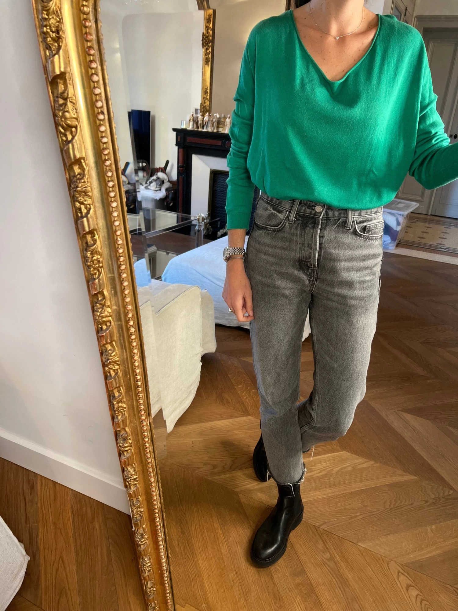 Pull Marie Sixtine Vert Coton Et Soie 4 Pull Marie Sixtine Vert Coton Et Soie – Image 2