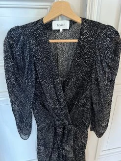 Lisa Robe Bash En Soie Petits Pois Et épaulettes -Femmes Boutique robe bash en soie petits pois et epaulettes lisa 5