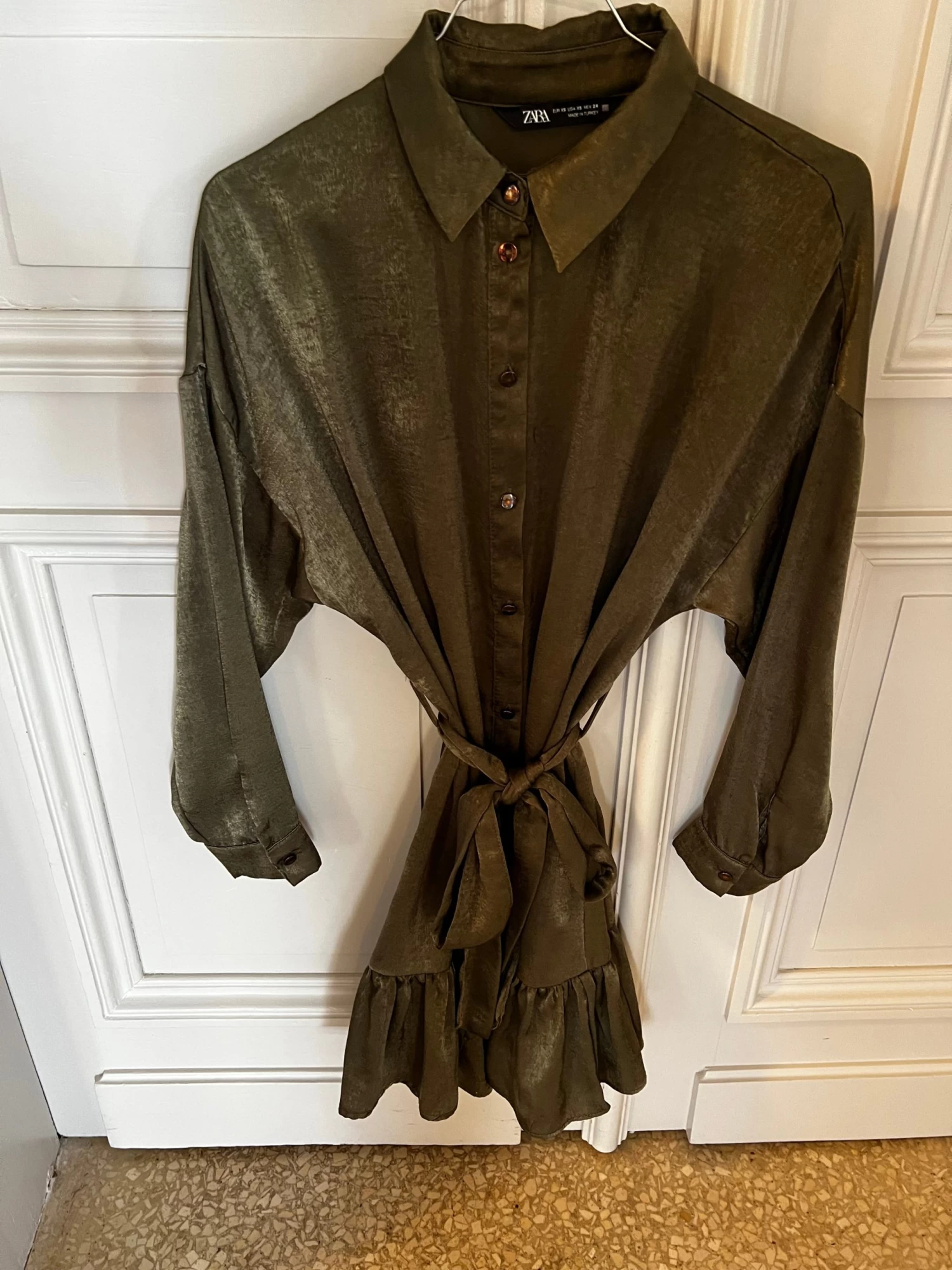 Robe Chemise Zara Kaki 3 Robe Chemise Zara Kaki