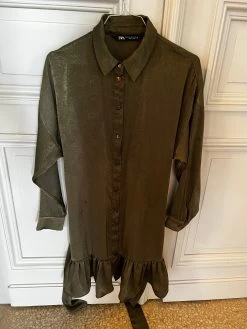 Robe Chemise Zara Kaki 9 Robe Chemise Zara Kaki -Femmes Boutique robe chemise zara kaki 3