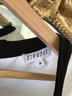 Robe Claudie Pierlot Blanche Bordures Noires -Femmes Boutique robe claudie pierlot blanche bordures noires emilie b 7