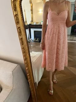 Robe Claudie Pierlot En Dentelle Rose