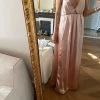 Robe Longue Rose Satinée -Femmes Boutique robe longue rose satinee marion j 1