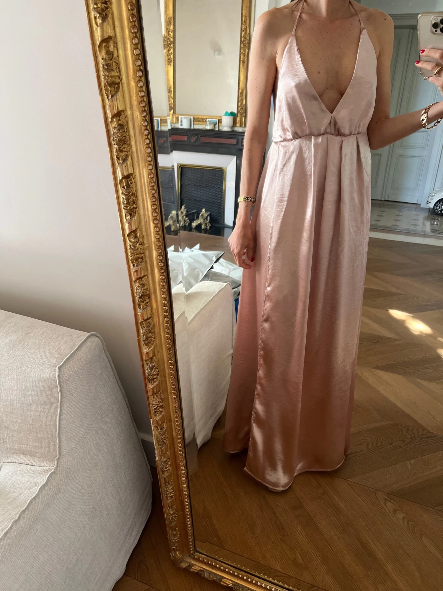 Robe Longue Rose Satinée 3 Robe Longue Rose Satinée