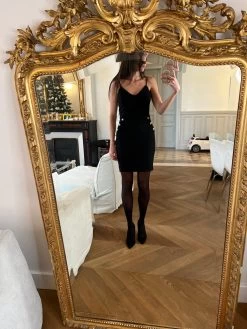 Robe Neuve Noire à Boutons Dorés -Femmes Boutique robe neuve noire a boutons dores 5