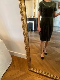 Robe Paper Dolls London Kaki En Velours