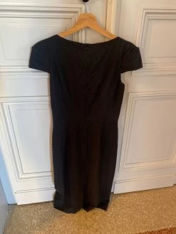Robe Tara Jarmon En Laine Grise Avec Col Collier -Femmes Boutique robe tara jarmon en laine grise avec col collier 3