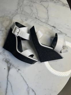 Sandales Saint Laurent Compensées Blanches