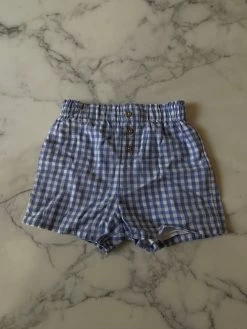 Short Bleu à Carreaux MS 12 Mois