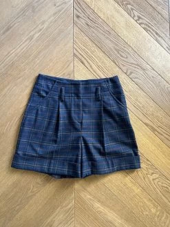 Short Kookai à Carreaux Bleu Marine