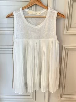 T Shirt Blanc Zara Bas Plissé