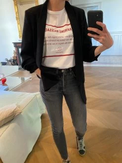 T-shirt Blanc Zara Warning Message