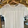 T Shirt Zara Blanc Col Ajouré 1 T Shirt Zara Blanc Col Ajouré -Femmes Boutique t shirt zara blanc col ajoure emmanuelle 1