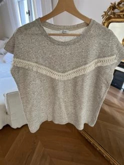 T Shirt Zara Gris Clair à Pompons