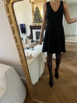 Robe Claudie Pierlot Noire Avec Nœud Dans Le Dos -Femmes Boutique thumbnail IMG 1373