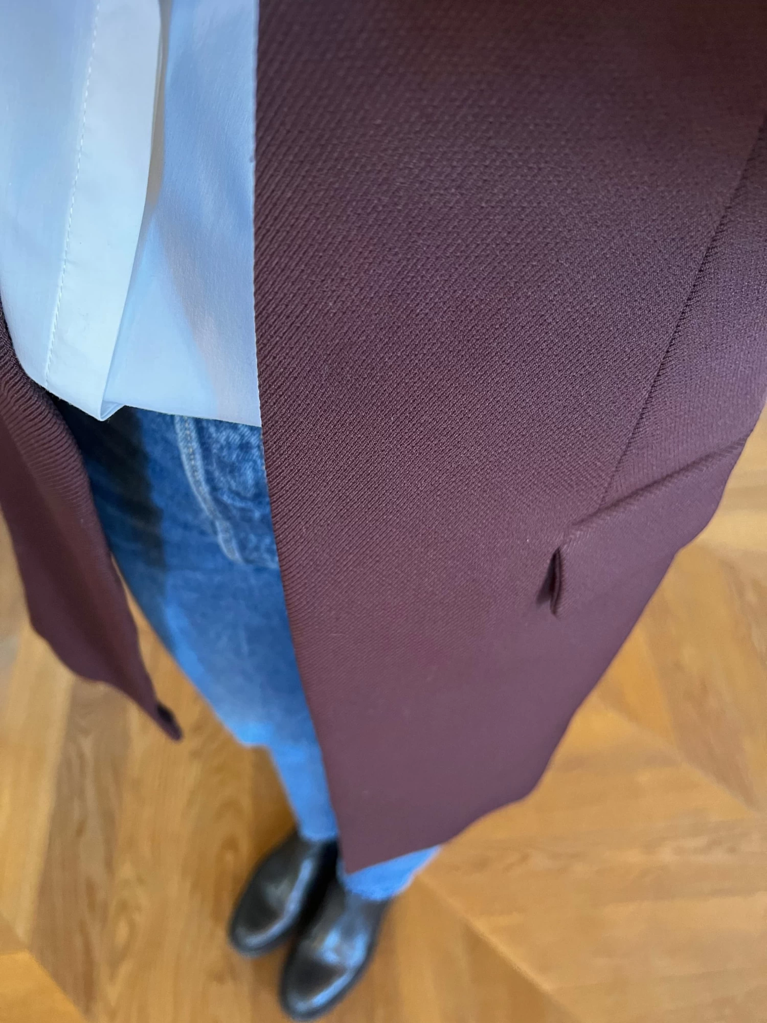 Veste Longue Zara Sans Manche Prune 7 Veste Longue Zara Sans Manche Prune – Image 5