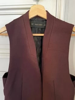 Veste Longue Zara Sans Manche Prune 15 Veste Longue Zara Sans Manche Prune -Femmes Boutique veste longue zara sans manche prune 6